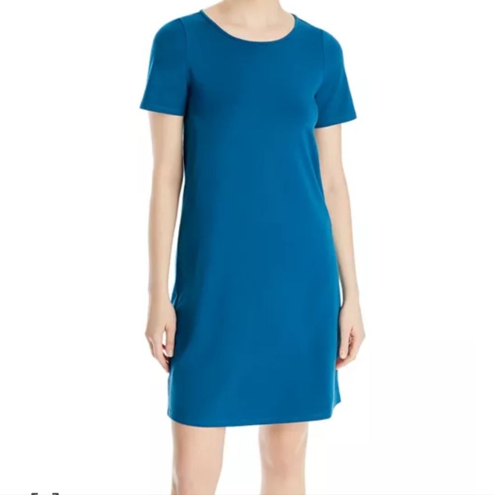 Eileen Fisher Nile Teal Short Sleeve Dress